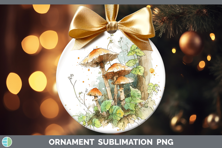 Cinnamon Cap Mushroom Sketch Ornament Sublimation Design