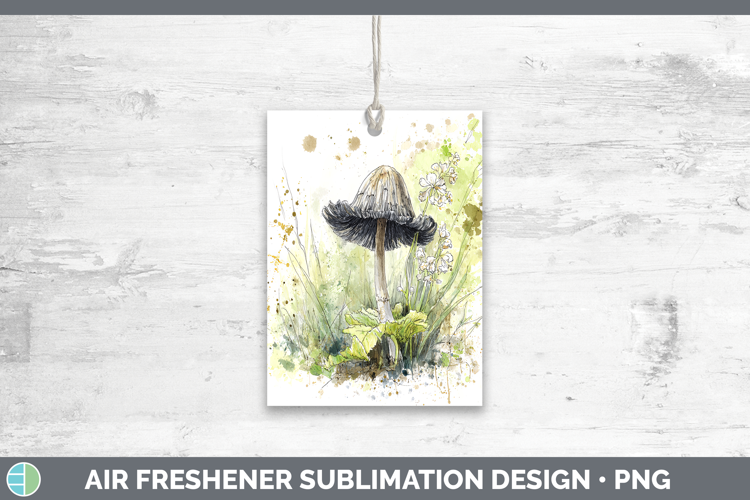 Common Inkcap Mushroom Sketch Air Freshener Sublimation Desi