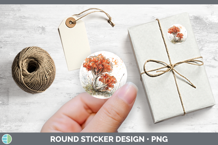 Coral Mushroom Sketch Stickers Design