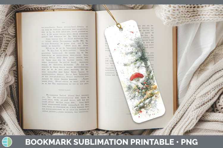 Death Cap Mushroom Sketch Bookmark Sublimation Design