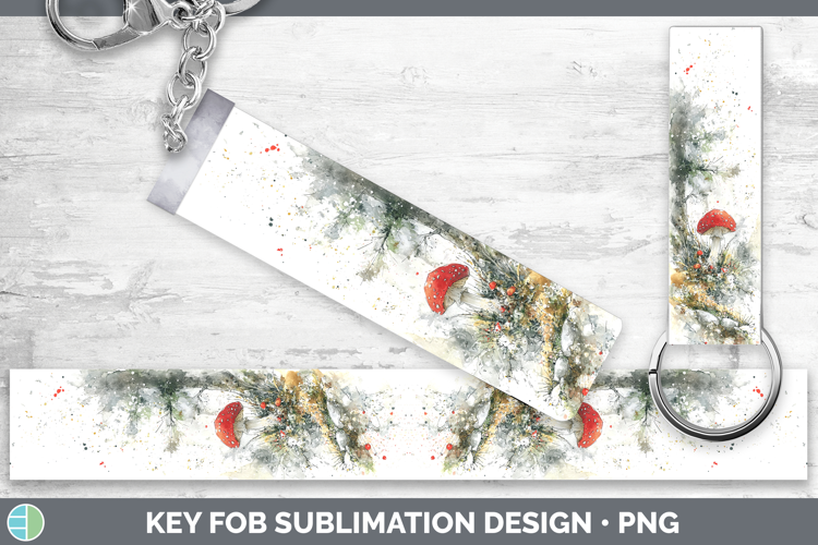 Death Cap Mushroom Sketch Key Fob Sublimation Design
