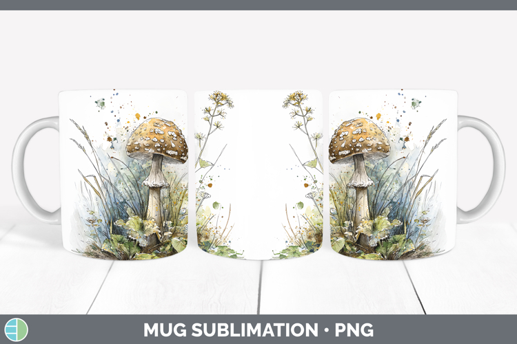 Death Cap Mushroom Sketch Mug Wrap Sublimation Design