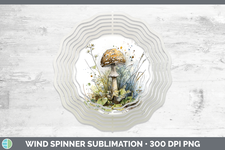 Death Cap Mushroom Sketch Wind Spinner Sublimation Design