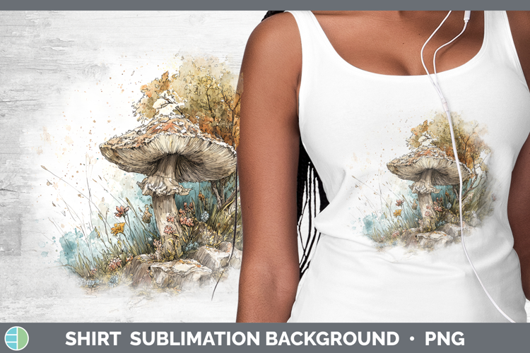 Destroying Angel Mushroom Sketch Shirt Sublimation Design