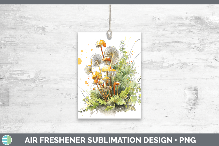 Enoki Mushroom Sketch Air Freshener Sublimation Design