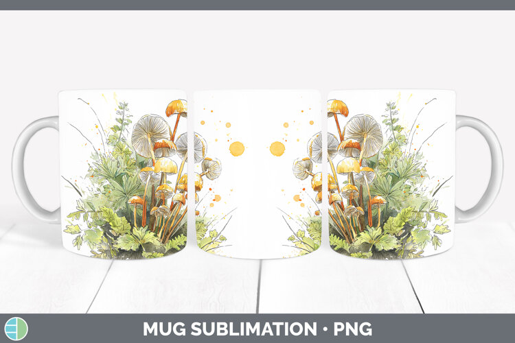 GorgeousMushroom Sketch Mug Wrap design.