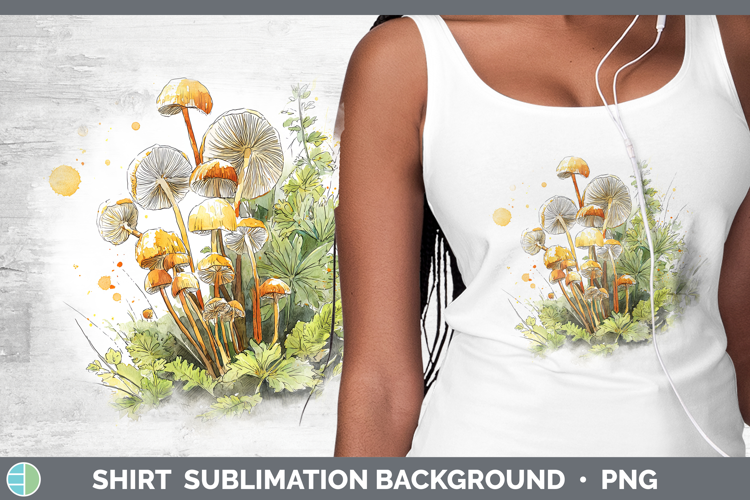 Enoki Mushroom Sketch Shirt Sublimation Design