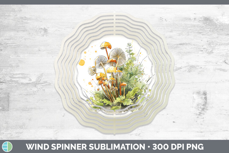 GorgeousMushroom Sketch Wind Spinner design.