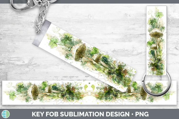 False Parasol Mushroom Sketch Key Fob Sublimation Design