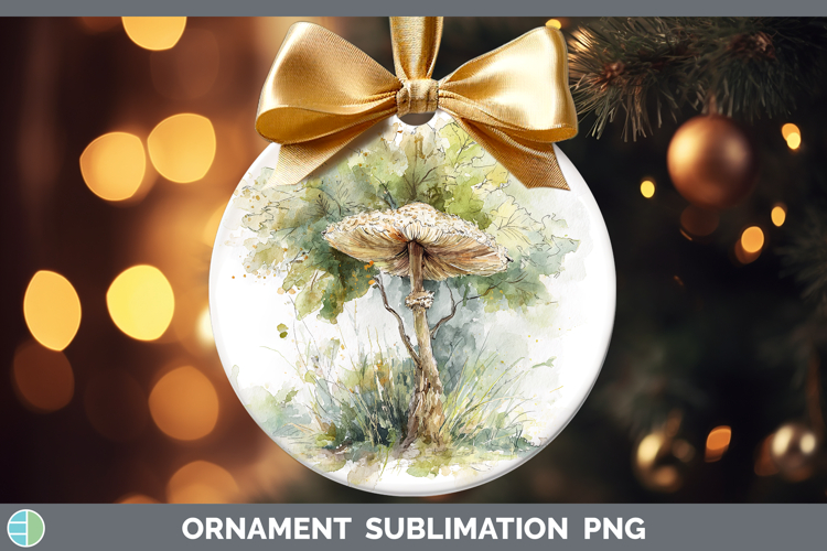 False Parasol Mushroom Sketch Ornament Sublimation Design