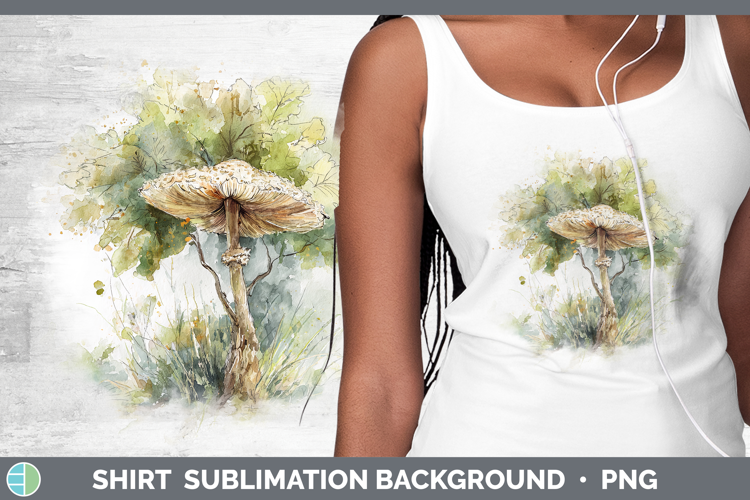 False Parasol Mushroom Sketch Shirt Sublimation Design