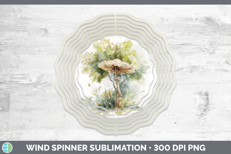 False Parasol Mushroom Sketch Wind Spinner Sublimation Desig