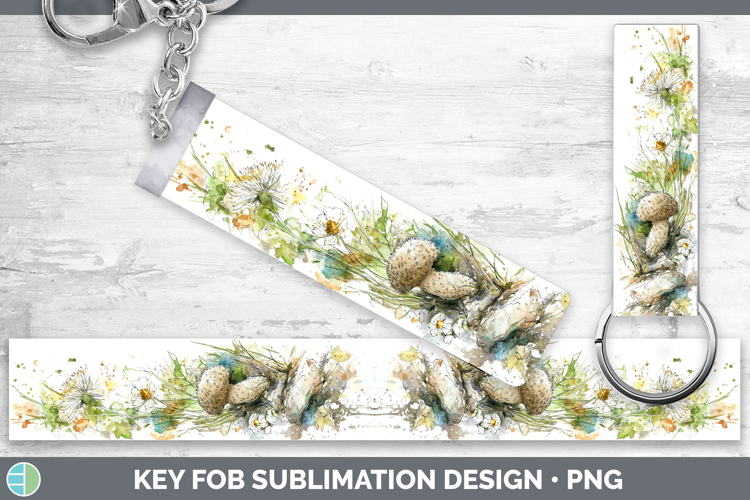 Hedgehog Mushroom Sketch Key Fob Sublimation Design