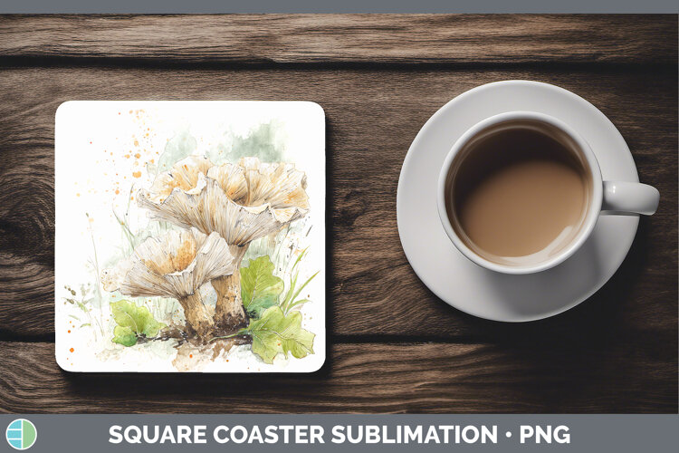 GorgeousMushroom Sketch Square Coaster design.