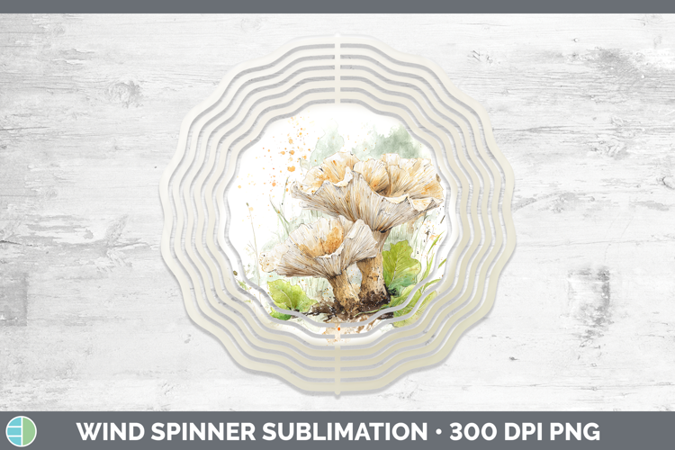 Hedgehog Mushroom Sketch Wind Spinner Sublimation Design