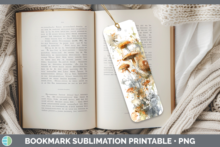 Honey Mushroom Sketch Bookmark Sublimation Design