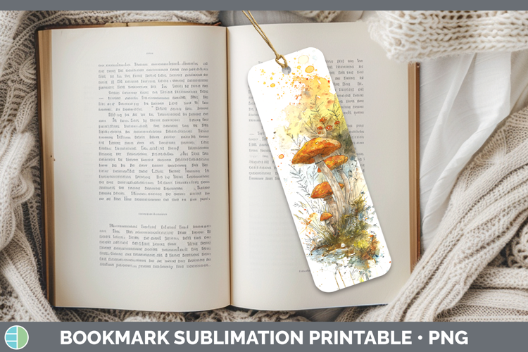 Jack O Lantern Mushroom Sketch Bookmark Sublimation Design