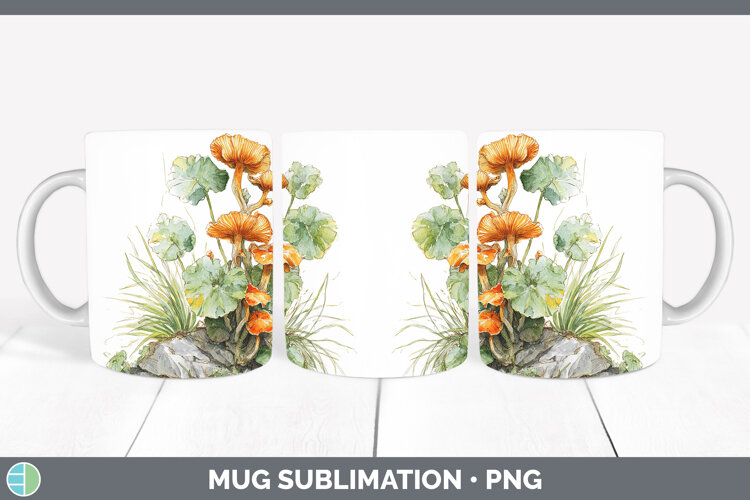 GorgeousMushroom Sketch Mug Wrap design.