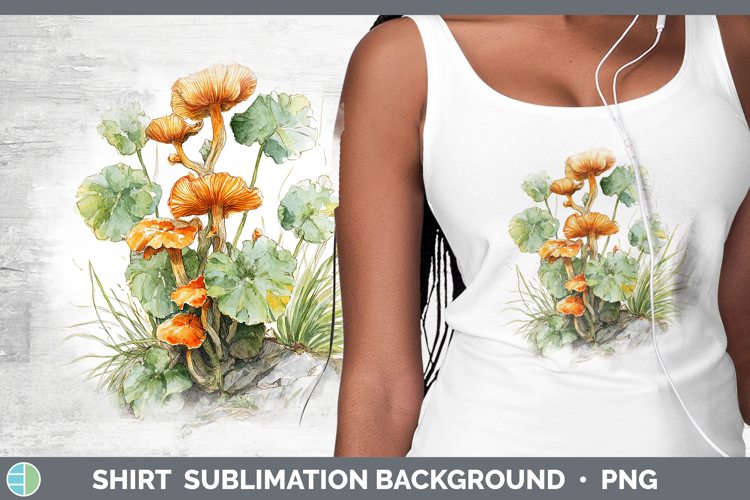 Jack O Lantern Mushroom Sketch Shirt Sublimation Design