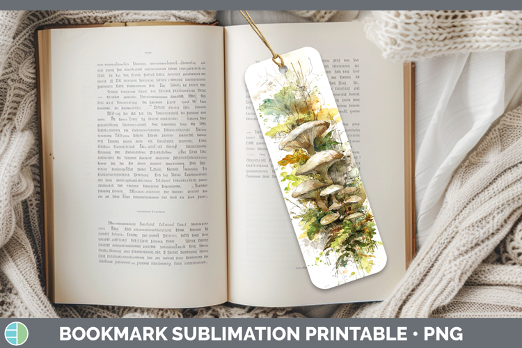 King Oyster Mushroom Sketch Bookmark Sublimation Design
