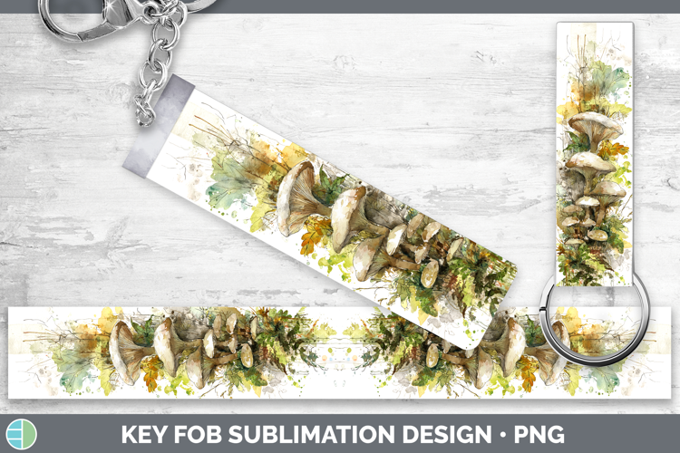 King Oyster Mushroom Sketch Key Fob Sublimation Design