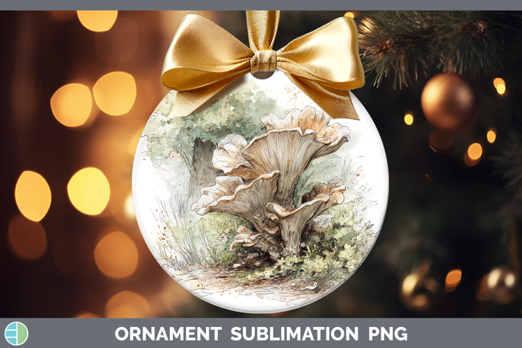 King Oyster Mushroom Sketch Ornament Sublimation Design