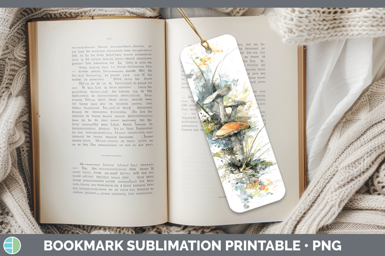 King Trumpet Mushroom Sketch Bookmark Sublimation Design