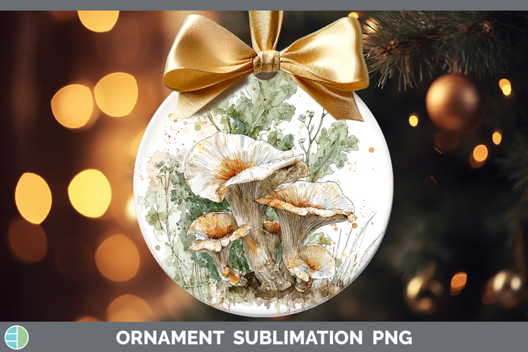 King Trumpet Mushroom Sketch Ornament Sublimation Design