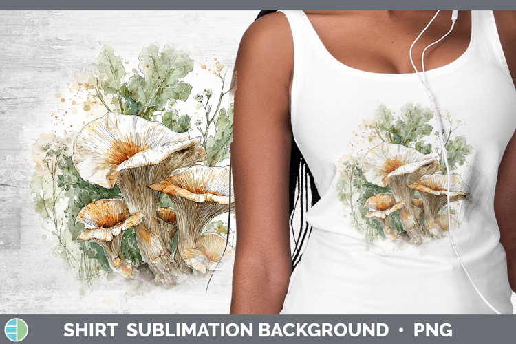 King Trumpet Mushroom Sketch Shirt Sublimation Design