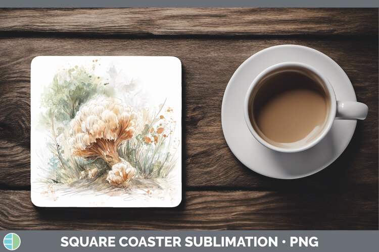 GorgeousMushroom Sketch Square Coaster design.