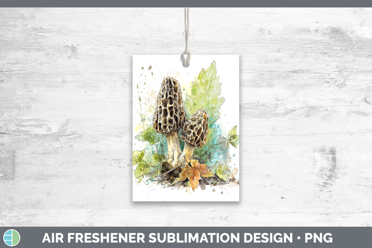 Morel Mushroom Sketch Air Freshener Sublimation Design