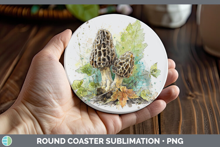 GorgeousMushroom Sketch Round Coaster design.