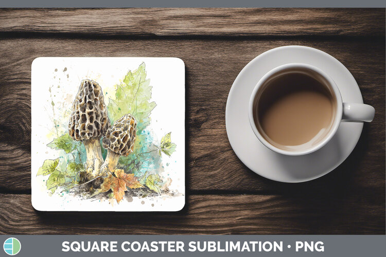 GorgeousMushroom Sketch Square Coaster design.
