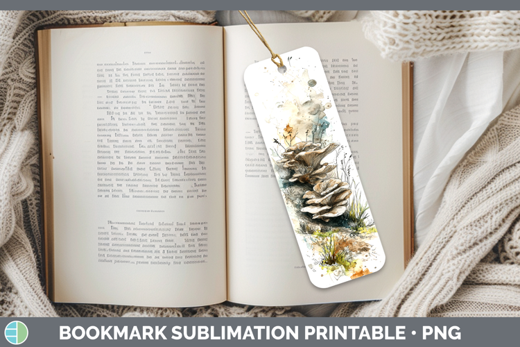 Oyster Mushroom Sketch Bookmark Sublimation Design