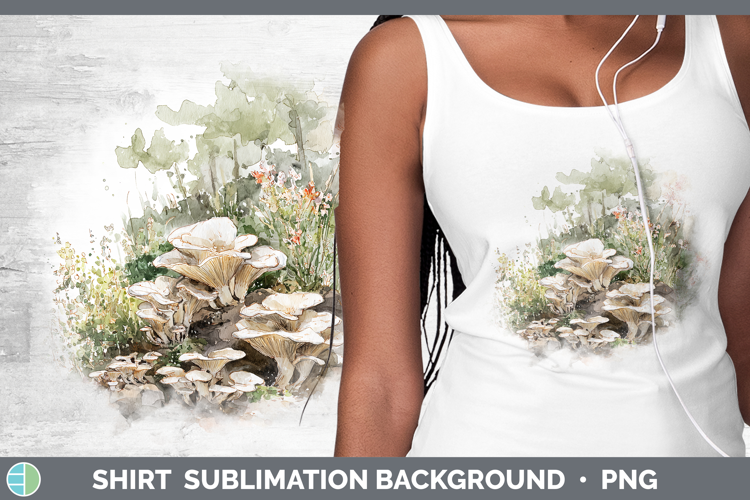 Oyster Mushroom Sketch Shirt Sublimation Design