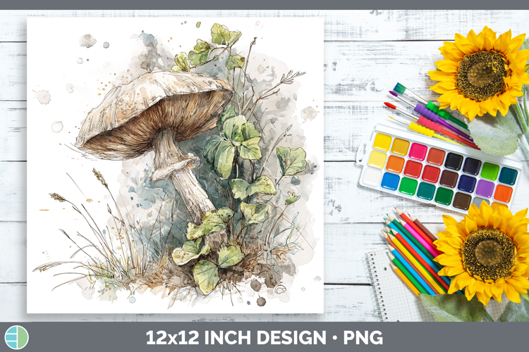 Portobello Mushroom Sketch Paper Backgrounds Design