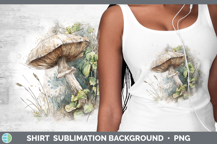 Portobello Mushroom Sketch Shirt Sublimation Design
