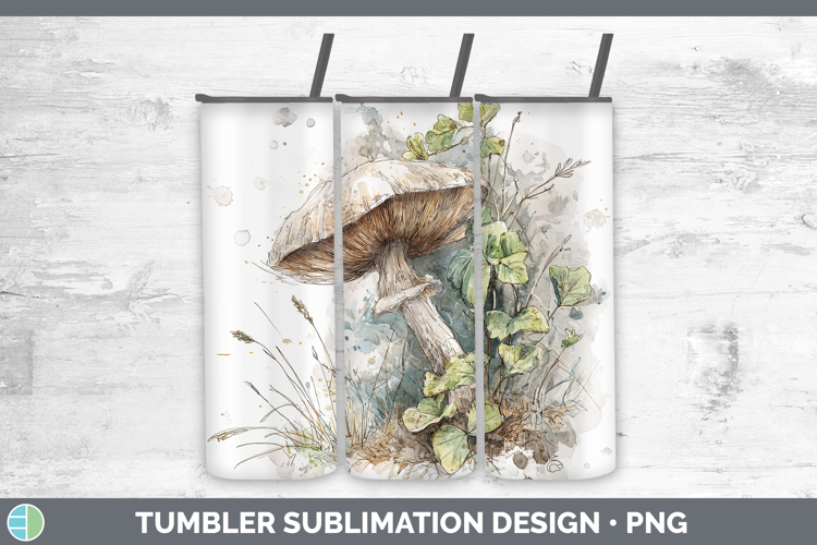 Portobello Mushroom Sketch Tumbler Sublimation Design