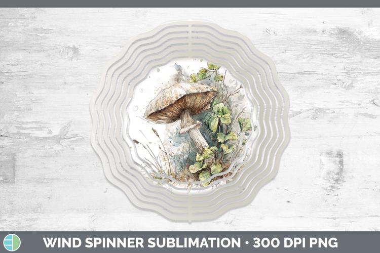 Portobello Mushroom Sketch Wind Spinner Sublimation Design
