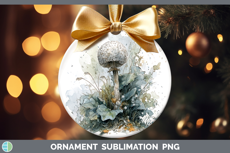 Puffball Mushroom Sketch Ornament Sublimation Design