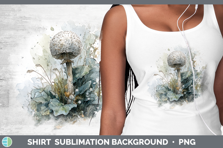 Puffball Mushroom Sketch Shirt Sublimation Design