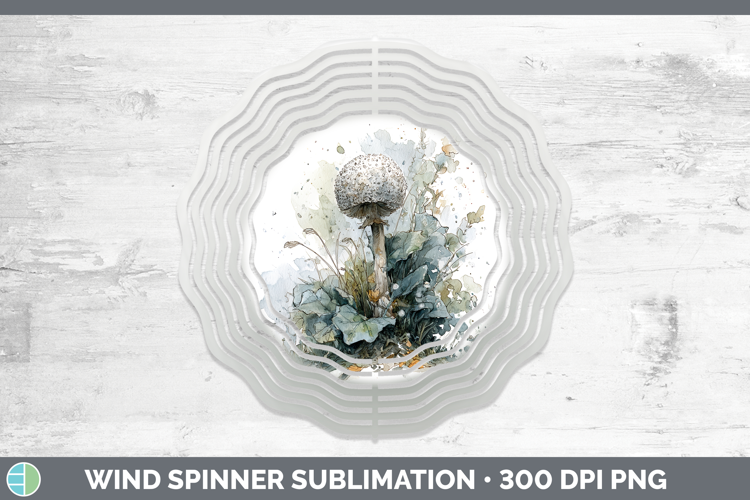 Puffball Mushroom Sketch Wind Spinner Sublimation Design