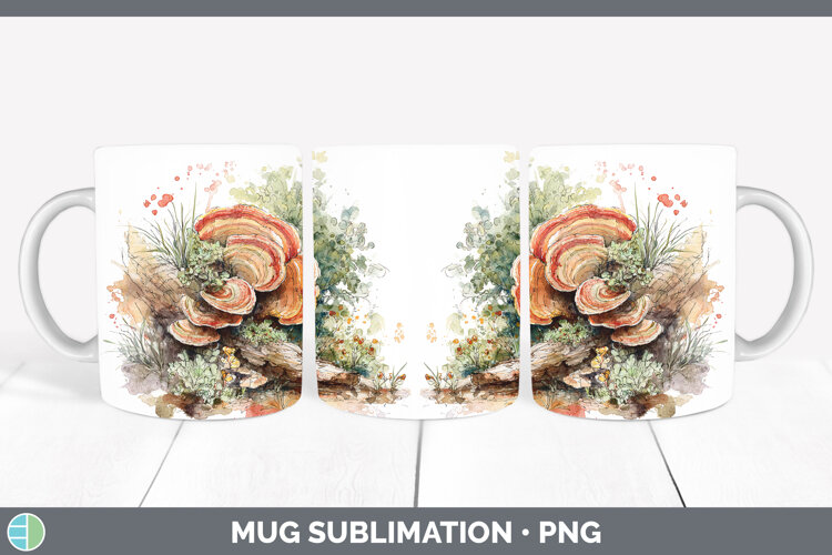GorgeousMushroom Sketch Mug Wrap design.