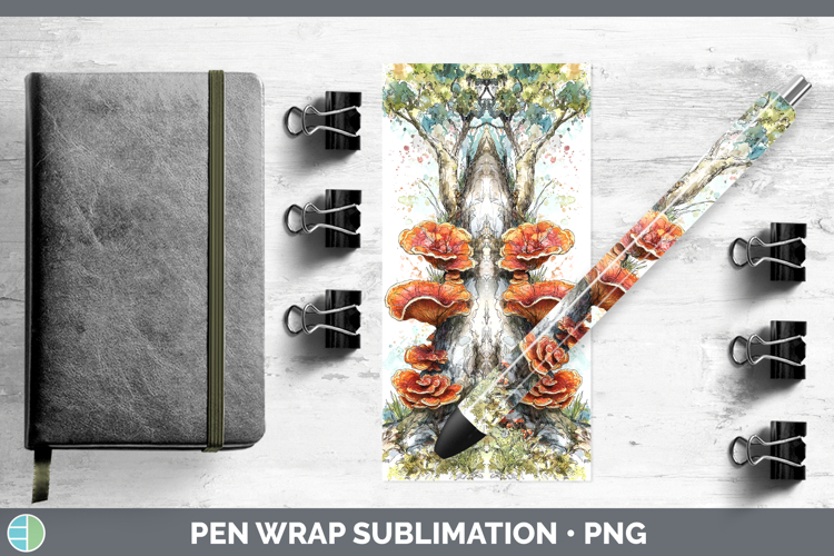 Reishi Mushroom Sketch Pen Wrap Sublimation Design