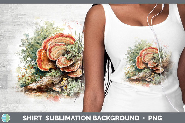 Reishi Mushroom Sketch Shirt Sublimation Design