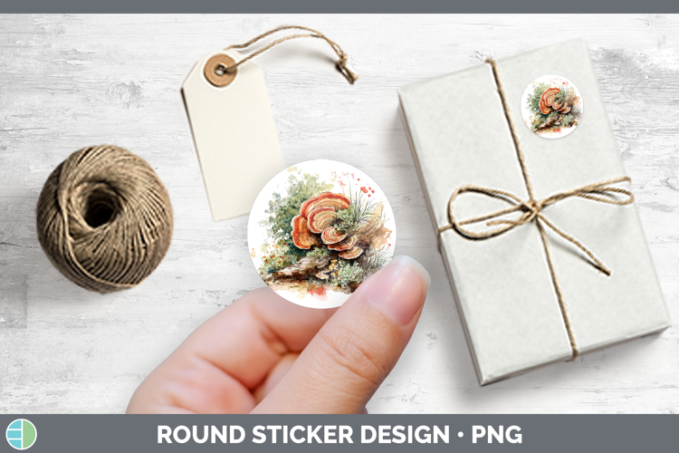 Reishi Mushroom Sketch Stickers Design