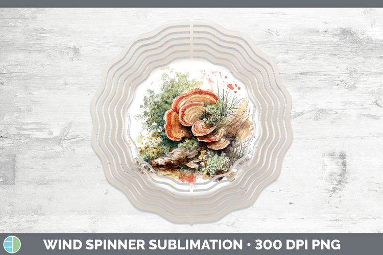 Reishi Mushroom Sketch Wind Spinner Sublimation Design