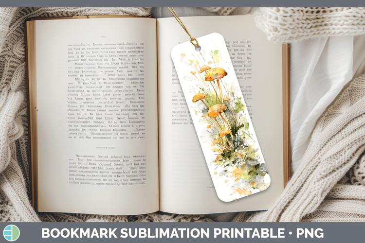Shiitake Mushroom Sketch Bookmark Sublimation Design