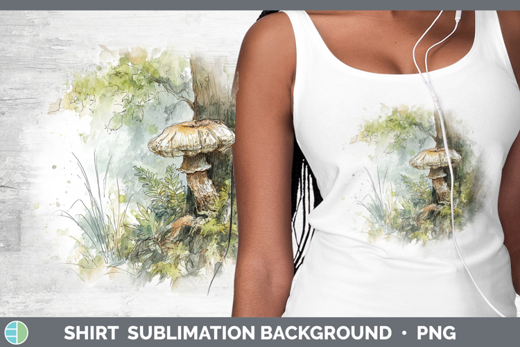 Shiitake Mushroom Sketch Shirt Sublimation Design