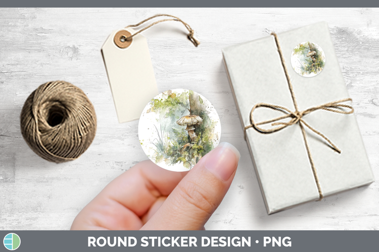 Shiitake Mushroom Sketch Stickers Design